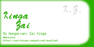 kinga zai business card